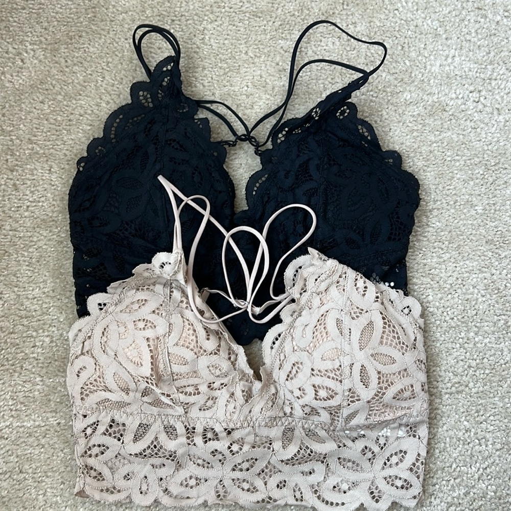 Abercrombie Lace Bralettes Black and Nude
